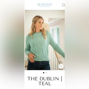 BURGESS The Dublin Mock Half Cable Sweater